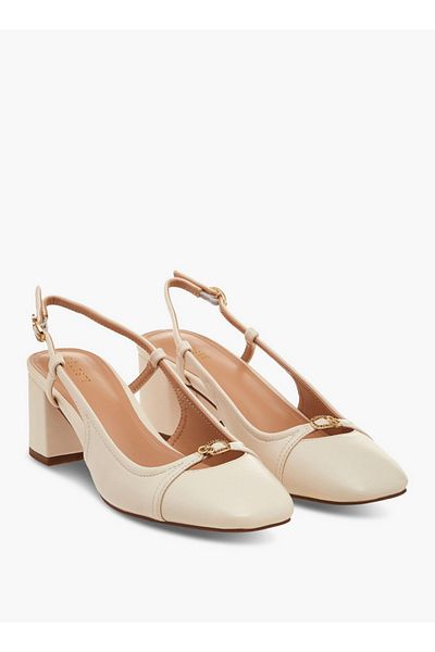 Celeste Solid Square Toe Blocked Heel Sandals with Hook and Eye Closure