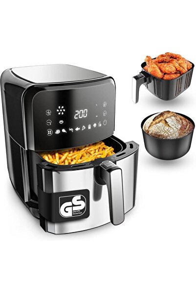 VANDENBERG Airfryer 5.5LT Hacim - 1700W - 12 Programlı Paslanmaz Çelik Fritöz