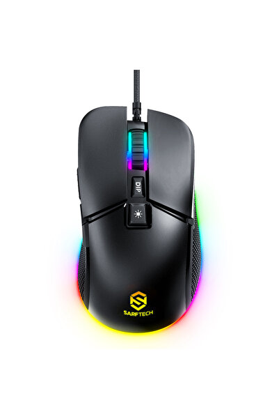 Sarftech Siyah Rgb 7.200Dpi Makrolu Yazılım App Destekli Gaming Oyuncu Mouse