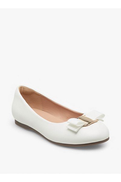 Little Missy Bow Accent Slip-On Ballerina Shoes