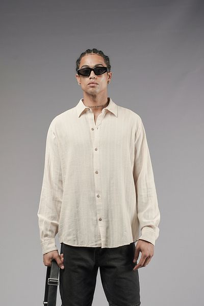 Butik TREND WE Πουκάμισο γιακά Βαμβακερό λινό ύφασμα κανονική εφαρμογή Ανδρικό πουκάμισο