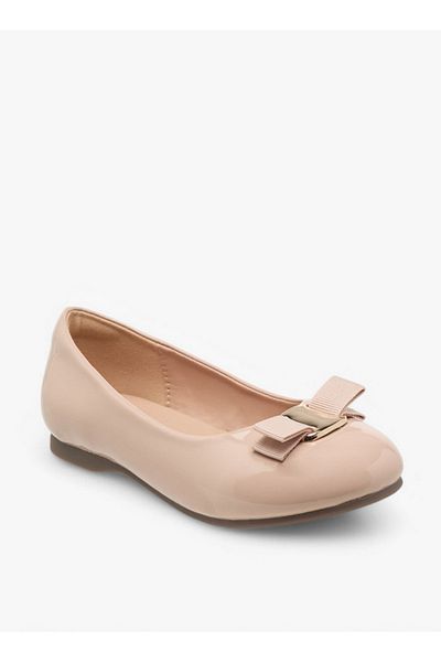 Juniors Bow Detail Slip-On Ballerina Shoes
