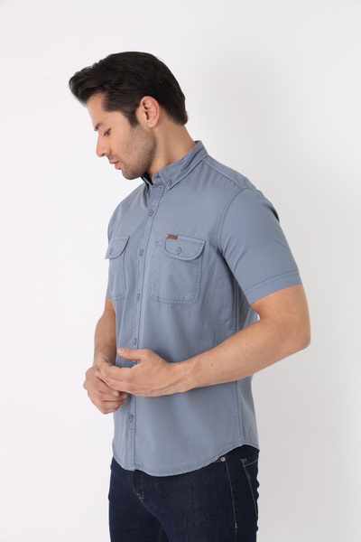 Cordial Чоловіча бавовняна сорочка Regular Fit з літнім кроєм, з подвійними кишенями та клапанами