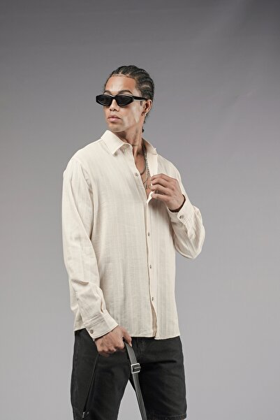 Butik TREND WE Πουκάμισο γιακά Βαμβακερό λινό ύφασμα κανονική εφαρμογή Ανδρικό πουκάμισο