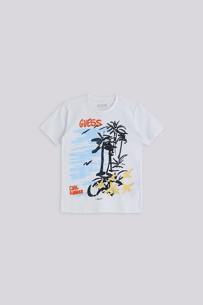 Guess BG Store Λευκό μπλουζάκι για αγόρι