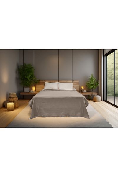 HERAKLEIA HOME 100% Cotton Straw Pattern Double Pique |   Bedspread |   200X230 |   Multi-Purpose Cover