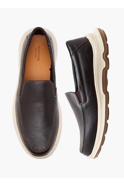 Duchini Men's Textured Slip-On Mocassins
