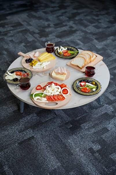 Zevahir Mobilya Dekorasyon Royal Desenli Metal Katlanır Ayaklı Kamp Bahçe Ev ...