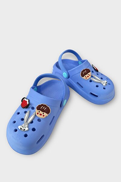 Liger Non-Slip Sole Sea Beach Pool Sandals Children's Slippers Blue with Accessories