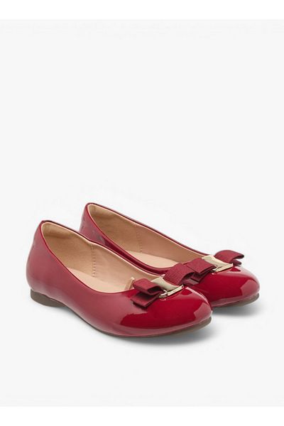 Juniors Bow Detail Slip-On Ballerina Shoes
