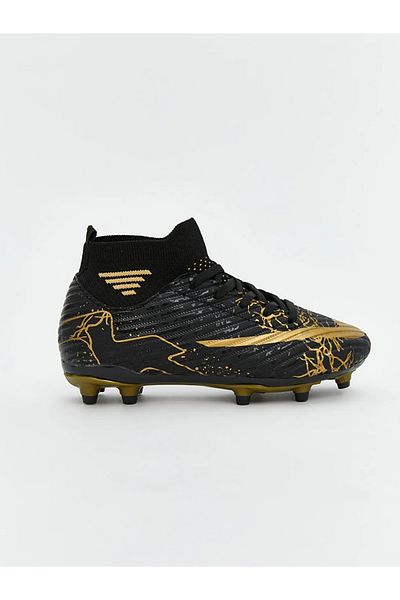 LC Waikiki Black Printed Boys' Football Boots