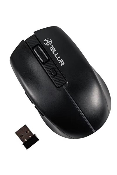 TELLUR Mouse wireless Tellur Silent Click, USB, iluminare RGB, 1600 DPI, Negru