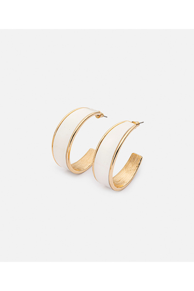 İpekyol Kontrast metal halka küpe