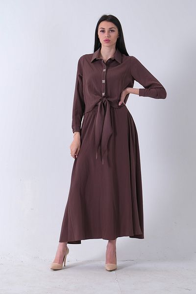 Feminist Blouse Lacing Detailed Skirted Double Suit Brown 44510717