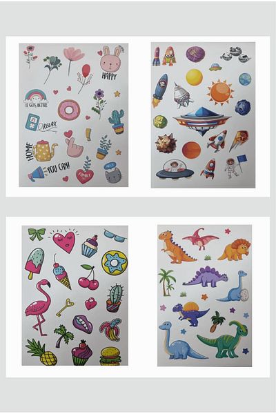BULUT DİJİTAL Sticker Set - 16 Sheets - 442 Pieces