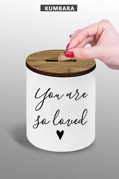 Bytwo Design Piggy Bank Loved Continuously - 9 cm Ceramic |   Small Size |   Table Top |   25 Kmlb146