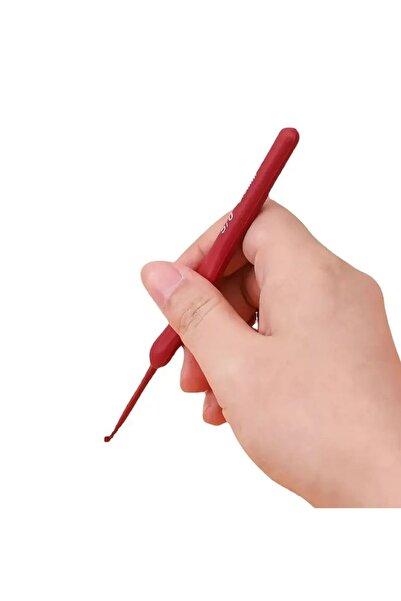 OZN AKSESUAR Κόκκινο βελονάκι με λαβή σιλικόνης