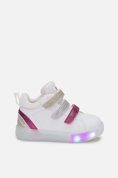 Vicco Rainbow Lighted Girls Preschool White/Fuchsia Boots