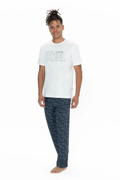 U.S. Polo Assn. U.S. Polo Assn. 18903 Half Sleeve Crew Neck 3 Piece Shorts Pajama Set
