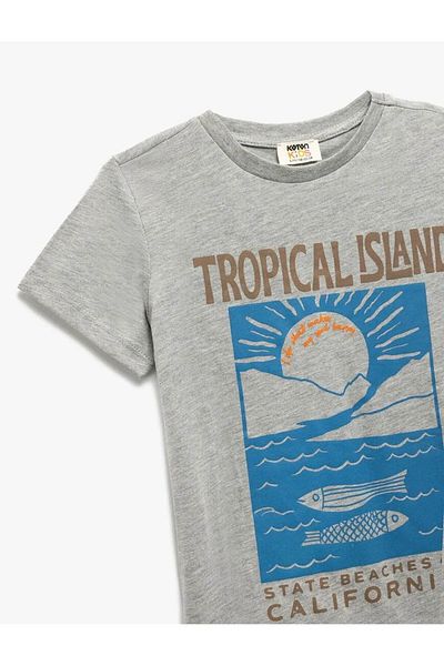 Koton Printed Crew Neck Short Sleeve T-Shirt