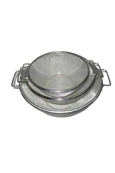 ÇEÇEN HOME (3Pcs) Kitchen Stainless Steel Handled Pot Strainer Colander (20-24-27 cm)