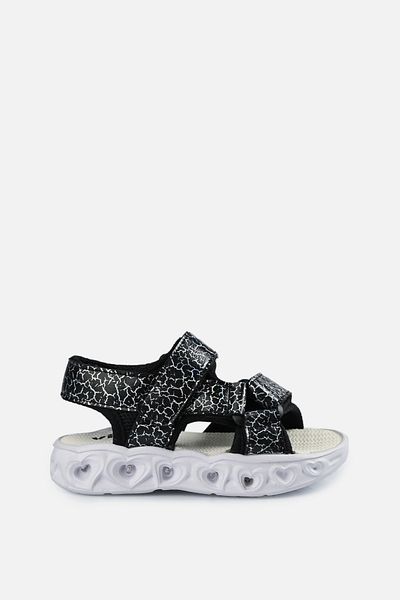Vicco Rita Lighted Girls Preschool Black Sandals