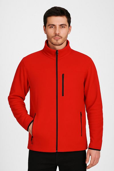 KaeLaurean Men's Anti-Pilling No Pilling Standard Fit Stand Collar Cold Proof Three Pocket Zipper Fleece