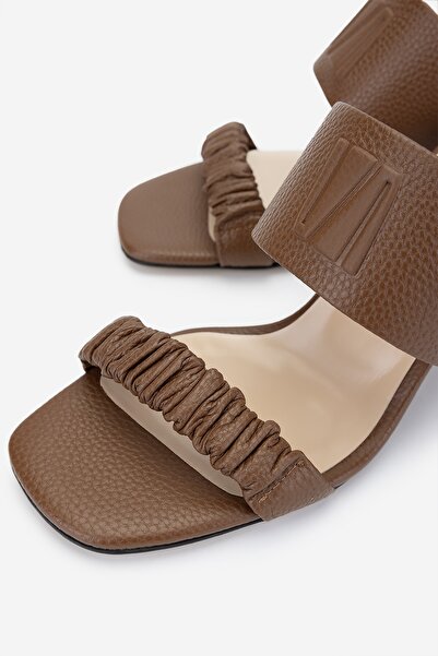 Valmenti Γυναικείες παντόφλες με τακούνι από γνήσιο δέρμα