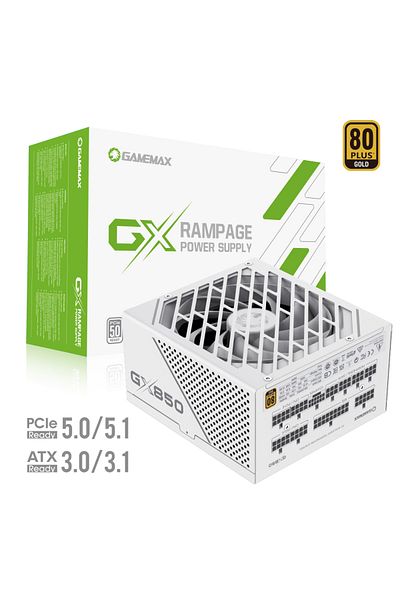 GAMEMAX Gamemax GX850 PRO Power Supply, 850W, 80+ Gold, White