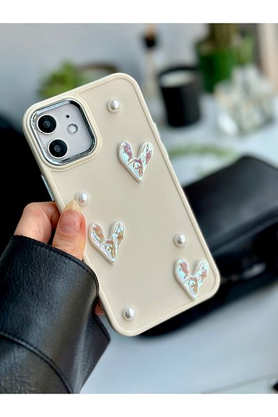 Go Aksesuar حافظة سيليكون مرنة بتصميم قلب حجري متوافقة مع هاتف Iphone 12 و12 Pro مع لعبة