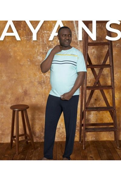 Ayans Pijama Σετ Πυτζάμες Ανδρικό Μονό Βαμβακερό (Καλοκαίρι).