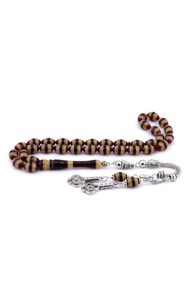 Midyat Gümüş Dünyası Egg Cut Powder Amber Prayer Beads