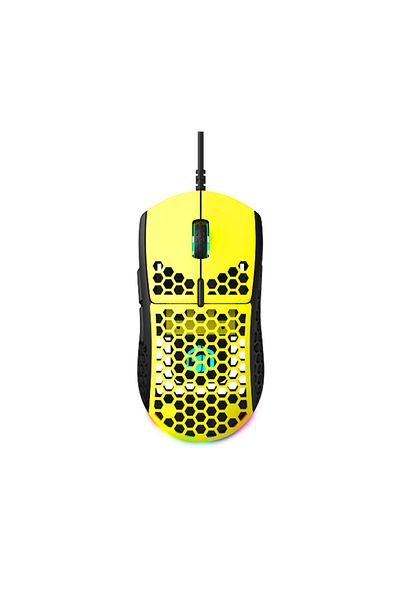 Gamertek ماوس الألعاب GM16 فائق الدقة وخفيف الوزن - أصفر