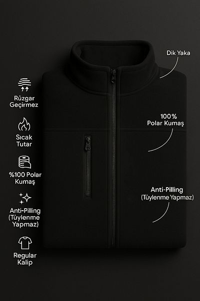 KaeLaurean Women's Black Anti-Pilling Non-Pilling Standard Fit Stand Collar Cold Proof Fleece