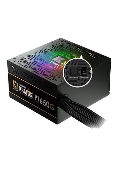 gamdias Gamdias Kratos P1 Bronze 650W Power Supply, RGB Lighting, 80 PLUS Bronze (Black)