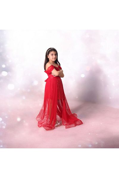 Ahsenimbebe Short Tail Inside Sequin Evening Dress