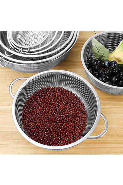 ÇEÇEN HOME Kitchen Stainless Steel Pot Strainer Colander with Handle (24 cm)
