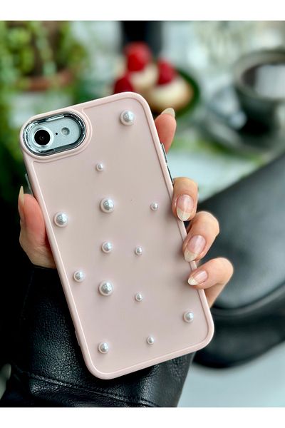 Go Aksesuar حافظة سيليكون مرنة بتصميم لعبة لؤلؤة ثلاثية الأبعاد متوافقة مع هاتف Iphone 7 - 8 - Se 2020 - Se 2022
