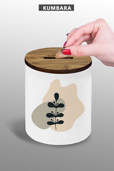 yhfoto Bohemian Design Soft Ceramic Piggy Bank 9 cm Small Size Tabletop Piggy Bank
