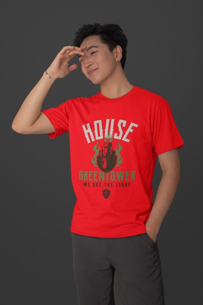 Butik TRIOCĂ CU MÂNĂ SCURTĂ CU Gât rotund, cu imprimeu TRANSFER, HOUSE GREENT...