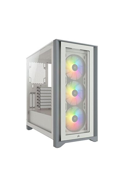 Corsair Carcasa Corsair iCUE 4000X RGB Sticlă securizată, Turnul de mijloc (Alb)