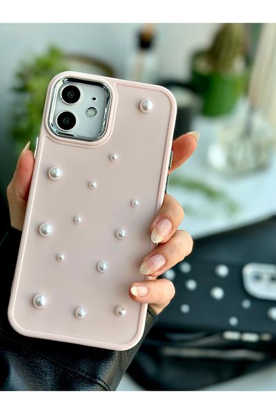 Go Aksesuar حافظة سيليكون مرنة متوافقة مع هاتف Iphone 12 و12 Pro مع لعبة بتصميم اللؤلؤ