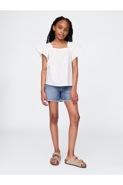 GAP Kız Çocuk Mavi Denim Midi Şort