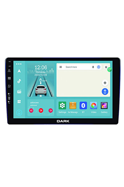 Dark 10" QLED Android 13, 8+128GB 2DIN Carplay&Android Auto,GPS Geri Görüş Kameralı Araç Multimedya