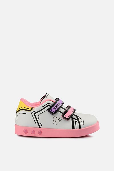 Vicco Picasso Lighted Girl Preschool White/Pink Sneaker
