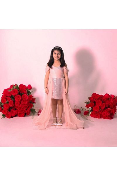 Ahsenimbebe Short Tail Inside Sequin Evening Dress