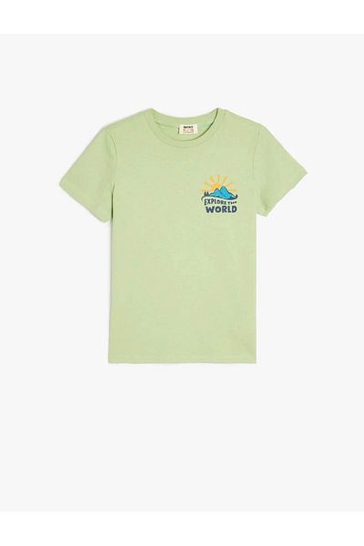 Koton Tricou din bumbac cu mânecă scurtă cu imprimeu
