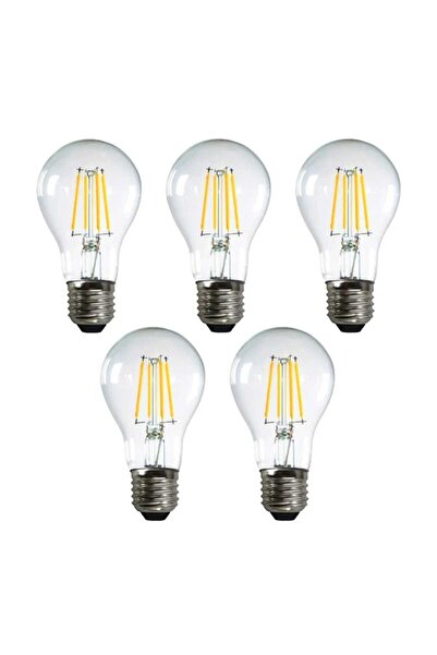 Heka 5'li 4 Watt A60 Şeffaf Led Ampul Günışığı Dimmer Özellikli
