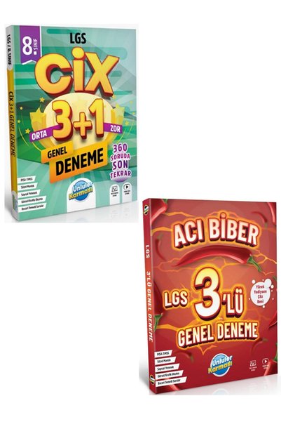 Ünlüler Karması Yayınları 8.Sınıf Ünlüler Karması CİX 3+1 Genel Deneme + 8.Sı...