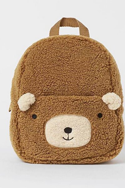 Motebarn Wear Унісекс плюшевий дитячий рюкзак з ведмедиком - коричневий